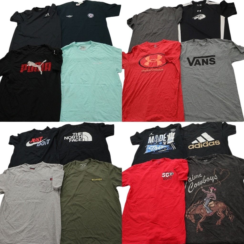 古着卸 まとめ売り ブランドMIX Tシャツ 16枚セット ( メンズ M ) コロンビア ノースフェイス チャンピオン ナイキ 中古 古着 NG2458