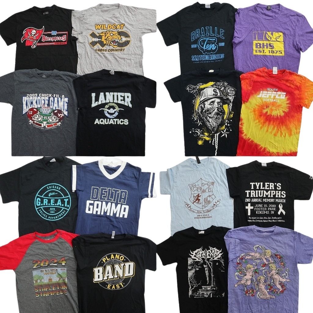 古着卸 まとめ売り プリント Tシャツ 16枚セット ( メンズ S ) プロ