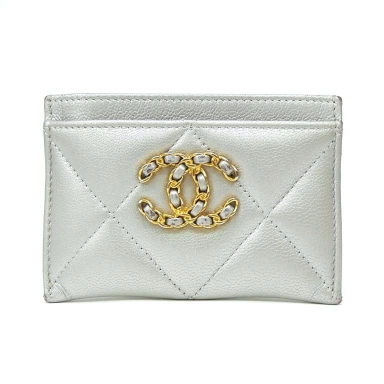 シャネル CHANEL カードケース ココマーク シルバーメタル