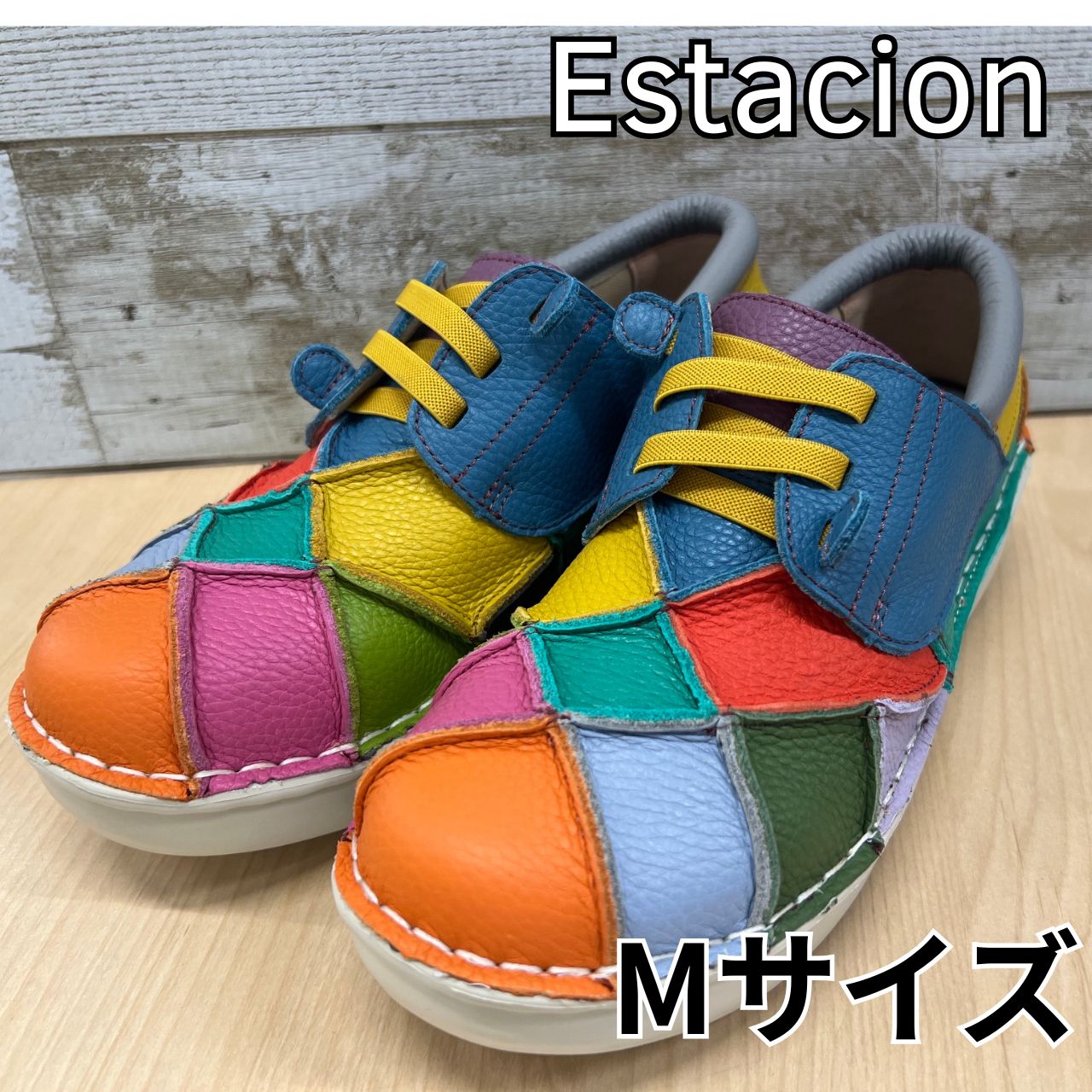 Estacion～エスタシオン～・パッチワークデザイン本革レースアップシューズ TF1831 Mサイズ