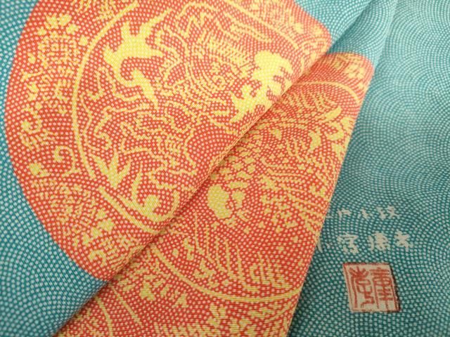 平和屋着物●人間国宝 小宮康孝　江戸小紋　花鳥絵皿文　仮絵羽　正絹　逸品　AABM0131cs 46,800円