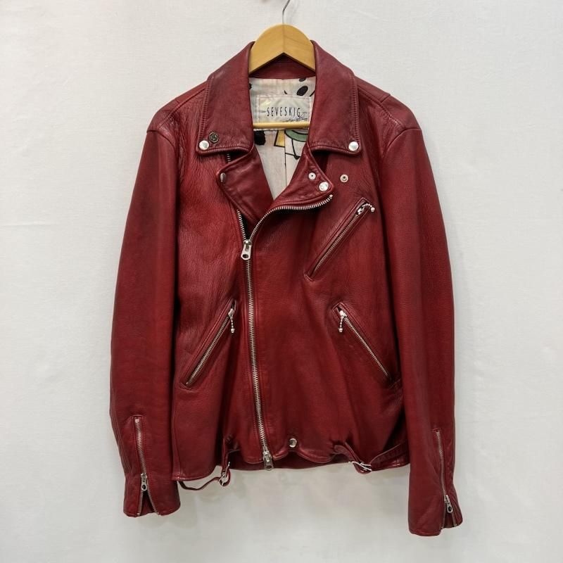 セヴシグ ゴートスキン ダブル ライダースジャケット ヴィンテージエイジング加工 メンズ M ISItems【USED】【古着】【中古】50165912