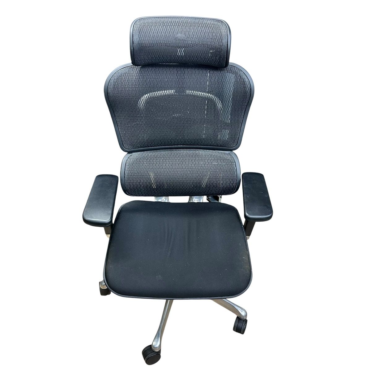 ■ エルゴヒューマン ベーシック オフィスチェア デスクチェア ワークチェア メッシュ 事務椅子 ハイタイプ ブラック 2748009,2748009