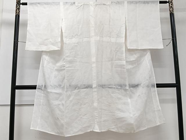 平和屋着物＊夏物　長襦袢　芝花紋紗　白色　麻　逸品　CABJ4307xi