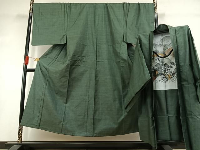平和屋着物●男性　本場大島紬　アンサンブル　100亀甲　総詰め　キングサイズ　正絹　逸品　AABI2035fy