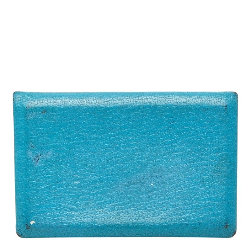 エルメス カルヴィ カードケース 名刺入れ ブルー系 レザー レディース HERMES【244-84807】