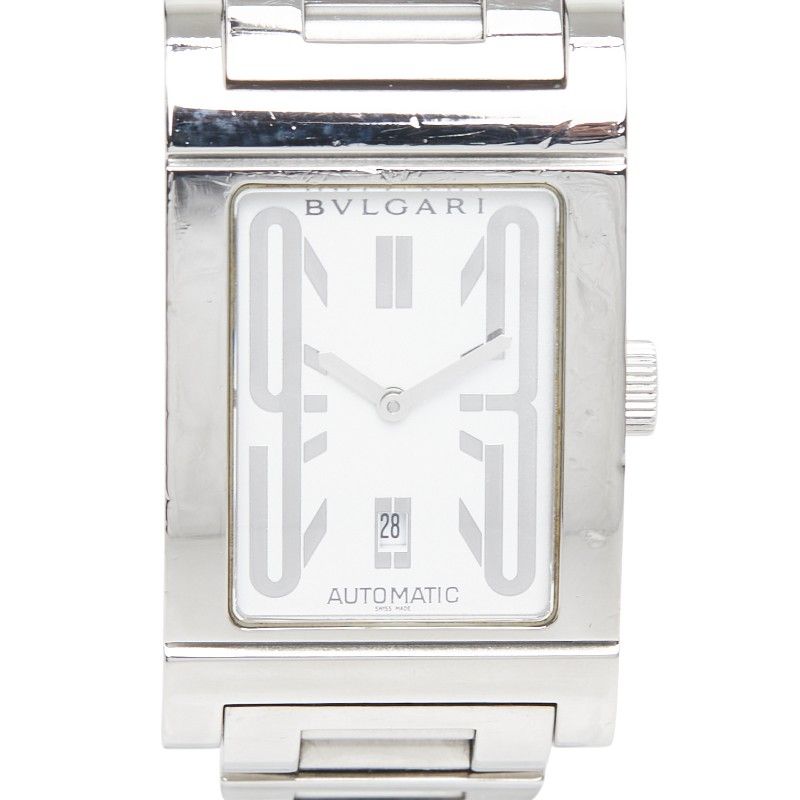 ブルガリ レッタンゴロ 腕時計 RT45S ホワイト シルバー ステンレススチール メンズ BVLGARI【214-85630】