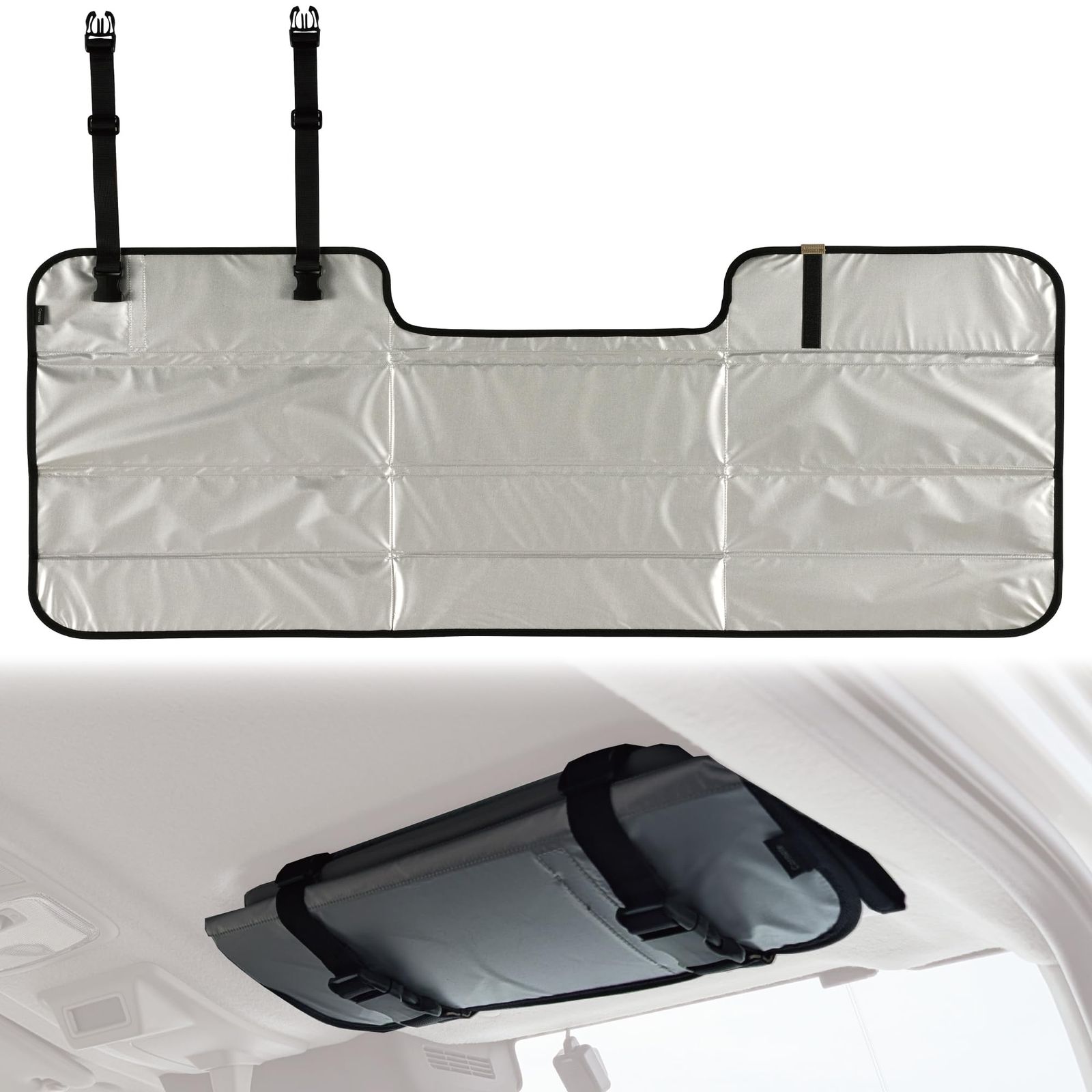 カーメイト(Carmate) 車用 サンシェード ジムニー/シエラ/ノマド 専用 フロント用 サンバイザー収納 簡単設置 シルバー CX550K | 日除け コンパクト収納 折りたたみ式 天井収納 金属不使用 遮光 遮熱 断熱 UVカット 紫外線対策 暑さts
