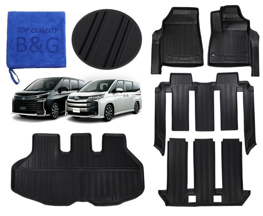 【フロアの細部までがっちりガード】 トヨタ 新型 ノア ヴォクシー 90系 7人乗用 3D 立体 フロアマット カーマット ラゲッジマットts