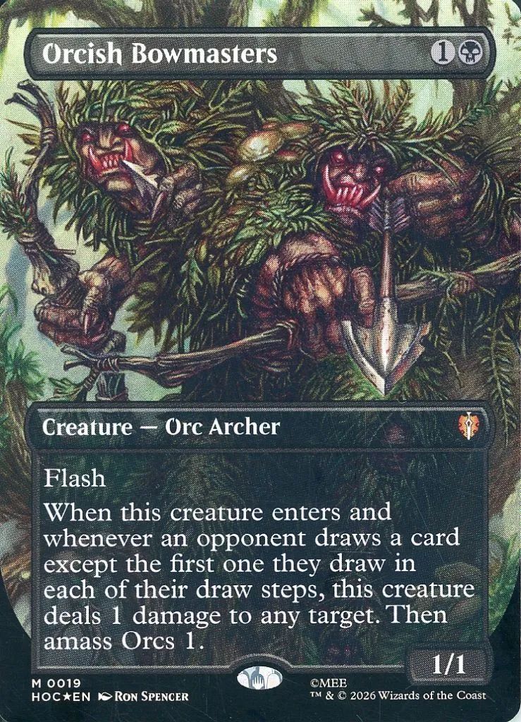 【中古】マジックザギャザリング 0019[神話R]：【HOC】【FOIL】【クラシックアーティストカード・ボーダーレス版】Orcish Bowmasters/オークの弓使い 10,220円