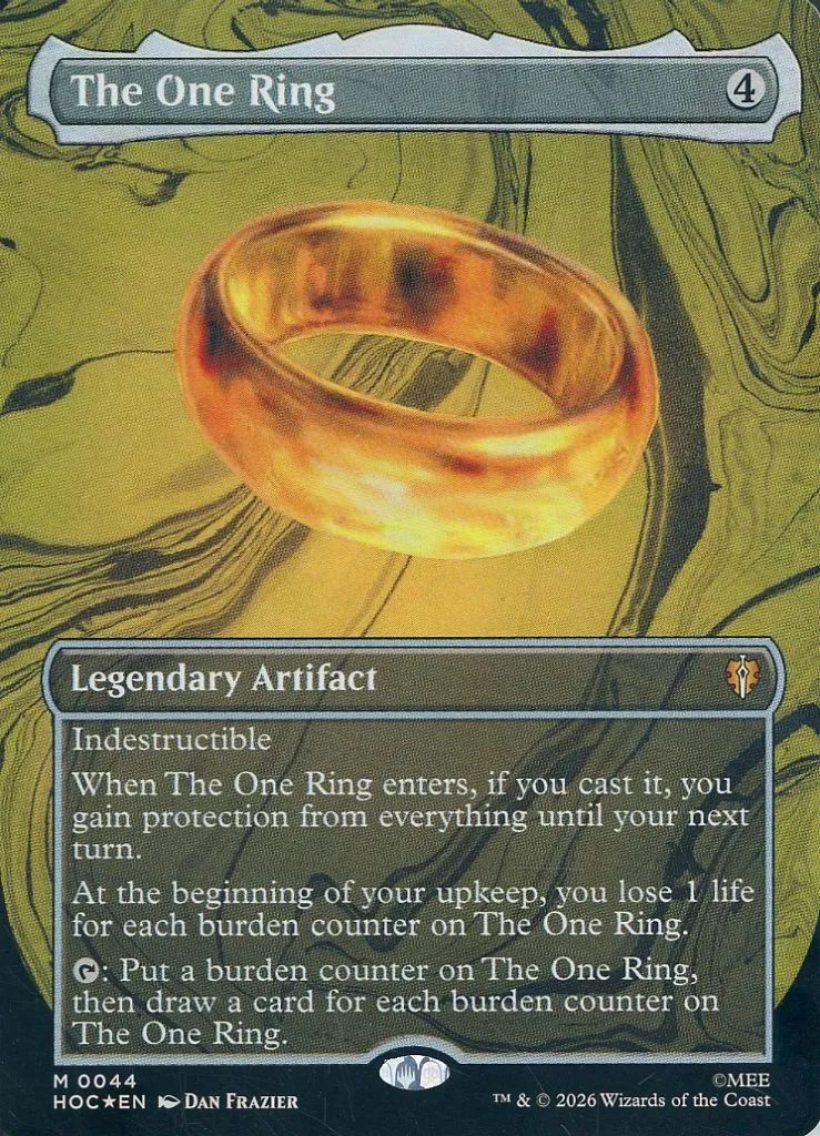 【中古】マジックザギャザリング 0044[神話R]：【HOC】【FOIL】【クラシックアーティストカード・ボーダーレス版】The One Ring/一つの指輪