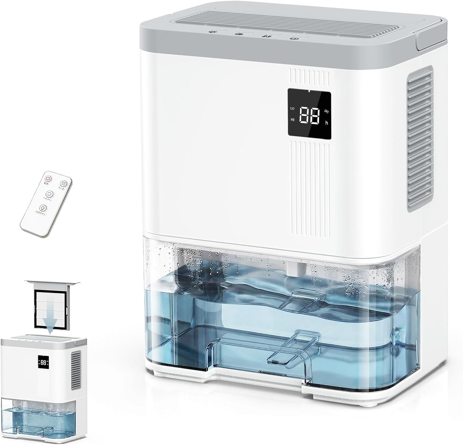 ★新品★除湿機【 2026 年日本メーカーモデル 除湿性能アップ ！】＼有村架純表紙雑誌に登場 メディア掲載実績！／HEPA13 フィルター搭載 空気清浄機能付き 1日除湿量1L 3Lタンク ペルチェ式 梅雨対策 タイマー 省エネ HC248 e24e24c7