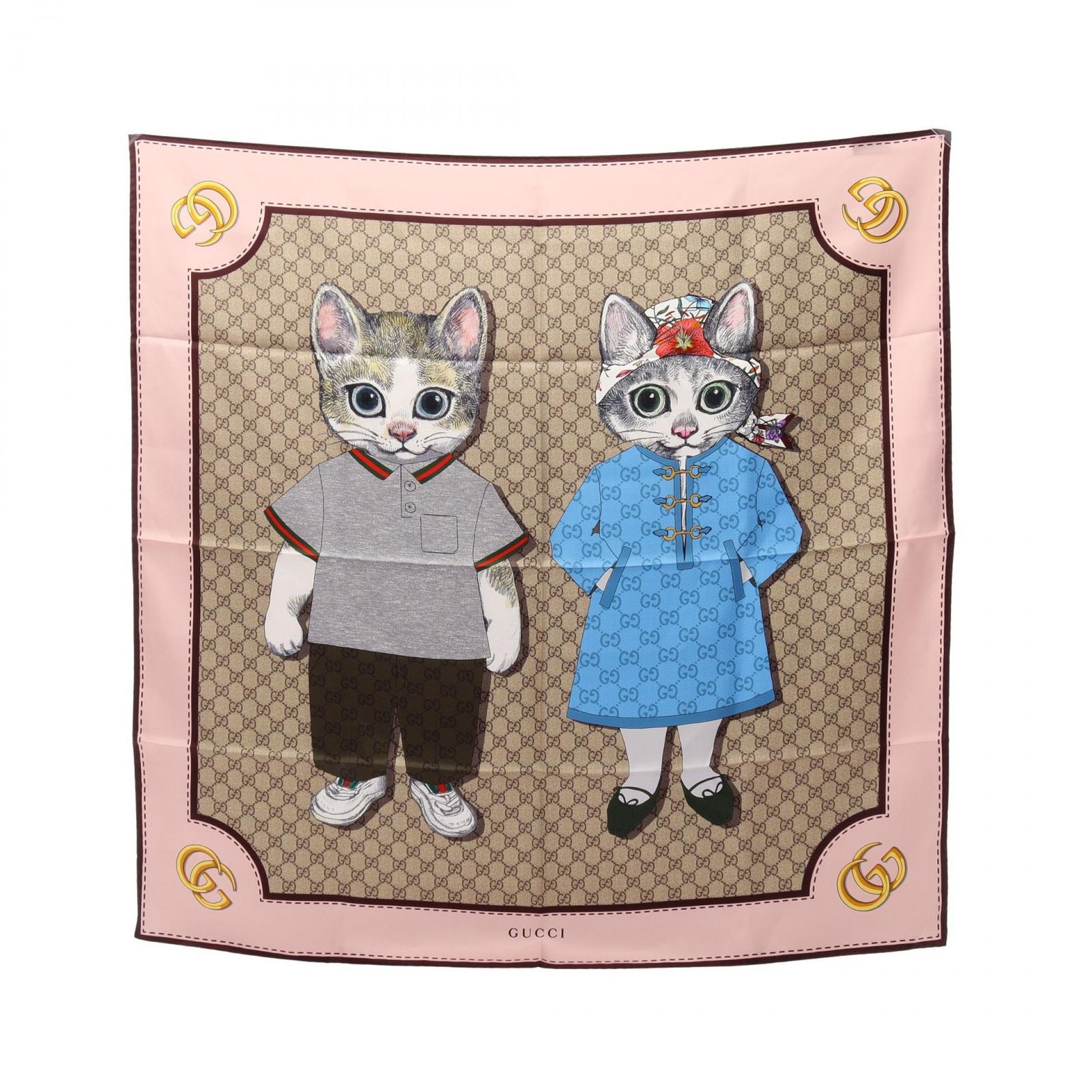 グッチ GUCCI スカーフ GUCCI × ヒグチユウコ GG柄 シルク