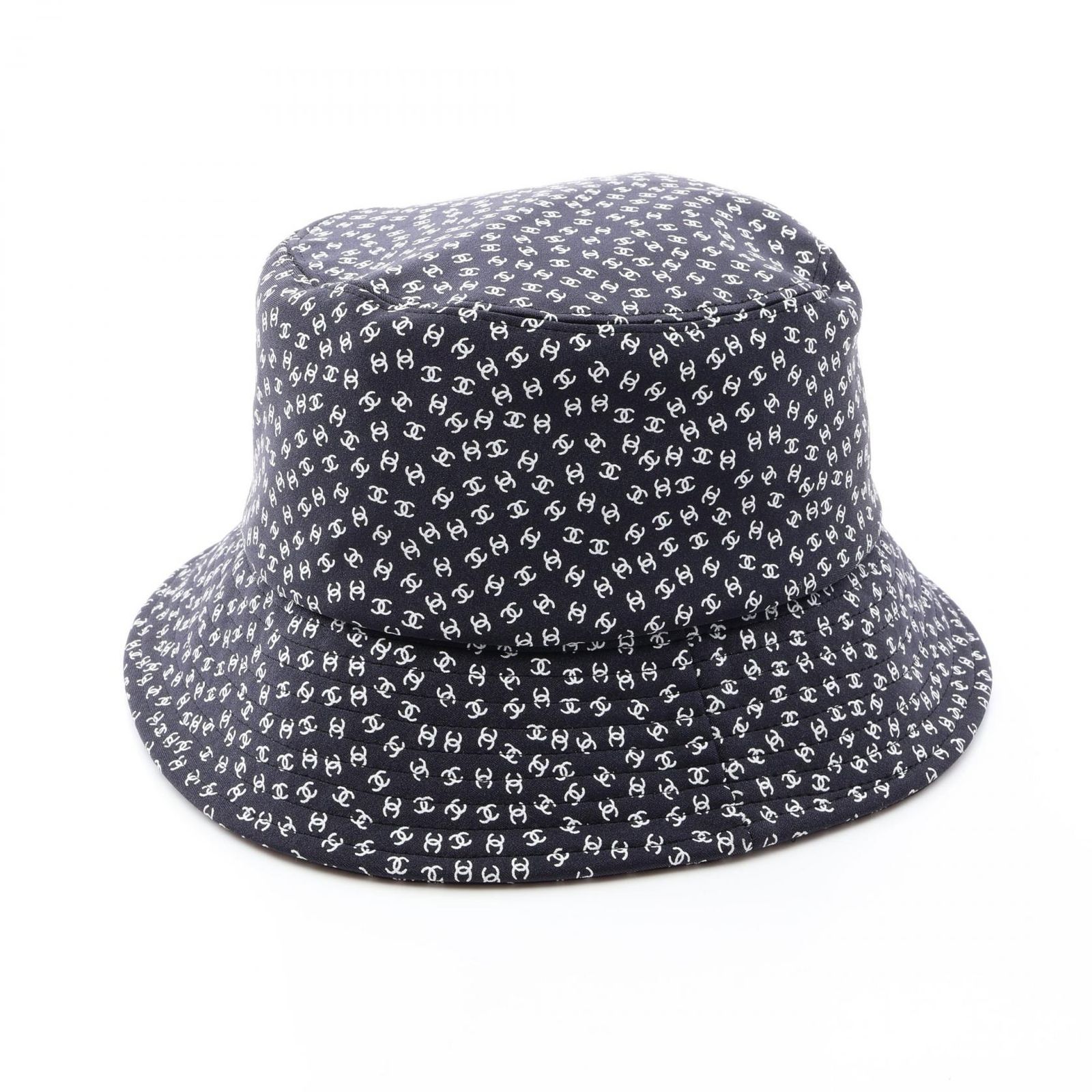シャネル CHANEL ハット ココマーク 総柄 バケット ナイロン ハット レディース Used A