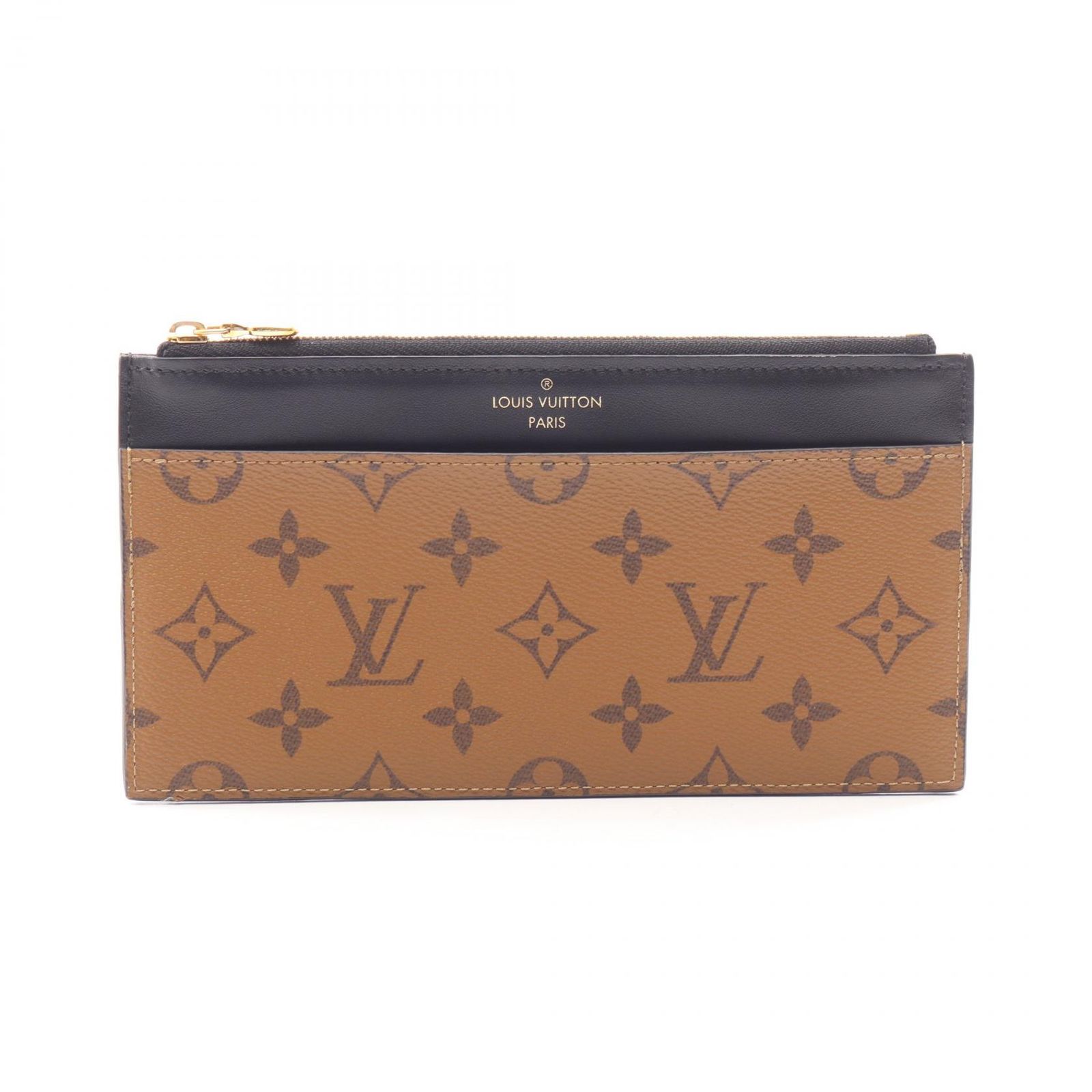 ルイ・ヴィトン LOUIS VUITTON 札入れ スリム パース モノグラムリバース M80390 レザー スリム・パース レディース Used A