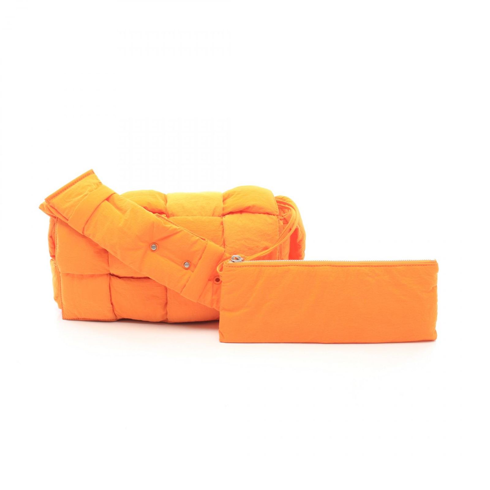 ボッテガヴェネタ BOTTEGA VENETA ウエストバッグ ボディバッグ PADDED CASSETTE パデッド カセット 679763 オレンジ ナイロン パテッド テック カセット ユニセックス