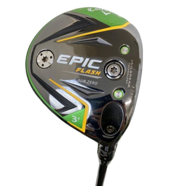【中古】 キャロウェイ EPIC FLASH SUBZERO 3W+ フェアウェイウッド FW 純正特注シャフト (フレックスS) メンズ 男性用 右利き 右用 Cランク ゴルフクラブ
