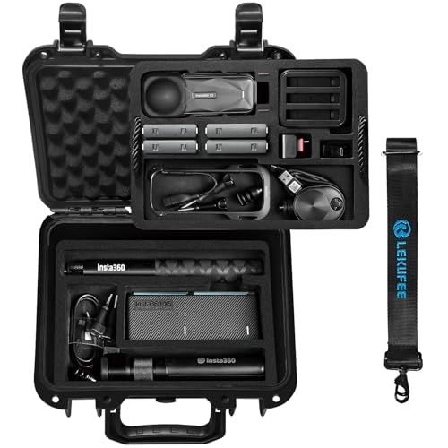 Lekufee Insta360 X5 ケース 防水収納ケース 収納できますInsta360 X4 Air/ X4/Insta360 ONE X3/Insta360 ONE X2 アクションカメラとそ & もっとカメラアクセサリー（軽量 全面 1e93abec