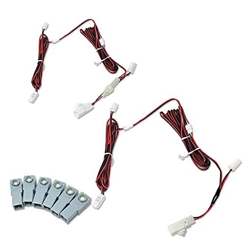 2LOOP(ツーループ) フットランプ6点付属 増設キット ヒューズ付き フロントフットランプから 電源取り出し 6か所発光 フロント×2 セカンド×2 サード×2 後部座席足元にも設置用 LED 3チップSMD インナーランプ フットランプ 分岐配線 純as