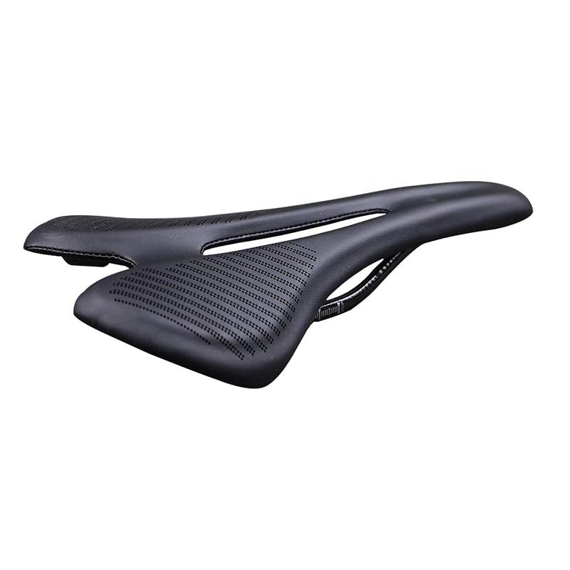 [Brand New] RICYRLK Carbon Bicycle Saddle Ultralight Mountain/Road Bike Perforated Cushion Carbon Fiber PU 0