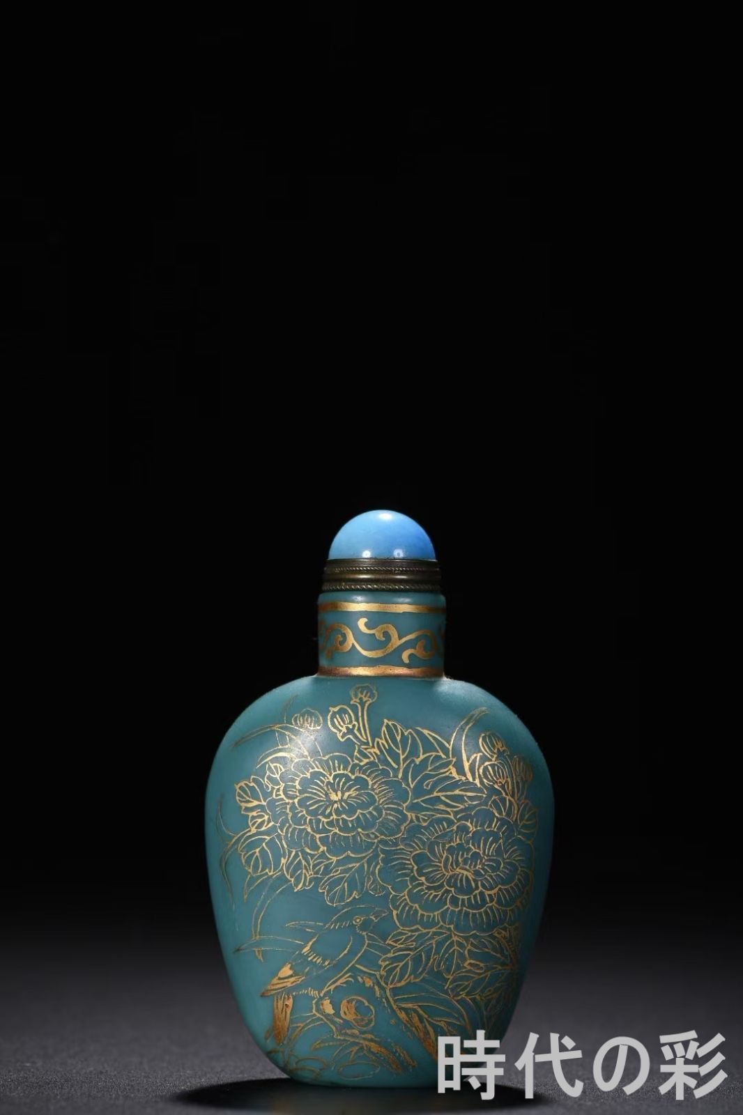 中国古美術・琉璃描金花鳥文鼻煙壺・描金細工・花鳥意匠・中国工芸品・鑑賞品・置物 R08081921 20,294円