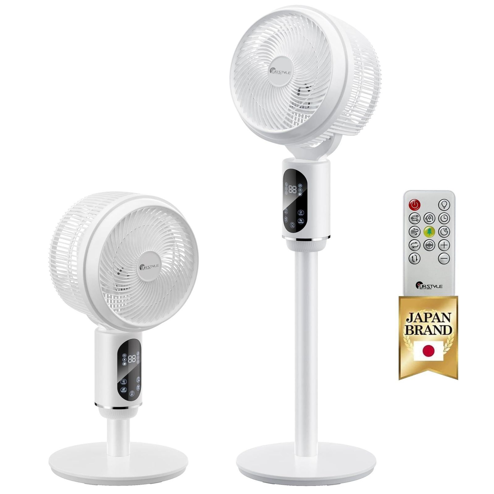 サーキュレーター 静音 dcモーター【360度首振り＆節電対策】【国内ブランド】 扇風機 風量3段階調節 リモコン付き さーきゅれーたー せんぷうき 省エネ タイマー付き 高さ調整可能 パワフル送風 暑さ対策 冷暖房 換気/空気循環/部屋干し 梅雨 除湿 …