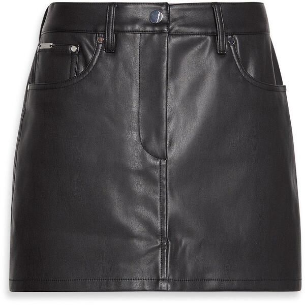 カルバンクライン レディース ボトムスカート ミニ レザー Calvin Klein Jeans Womens Leather Mini Skirt Black ブラック