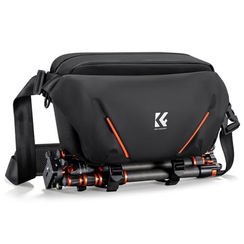 K&F CONCEPT カメラバッグ ショルダーバッグ 6L 大容量 スリングバッグ カメラショルダーバッグ おしゃれ カメラケース 一眼レフカメラバッグ 仕切り調節可能 撥水加工 軽量 防水 小物入れ カメラアクセサリー/三脚/デジタル収納 66f1fd4c