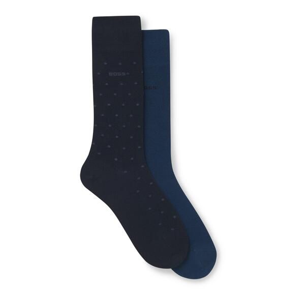 ボス メンズ アンダーウェア 靴下 ロゴ Boss 2Pack Logo Socks Dark Blue 401 ブルー