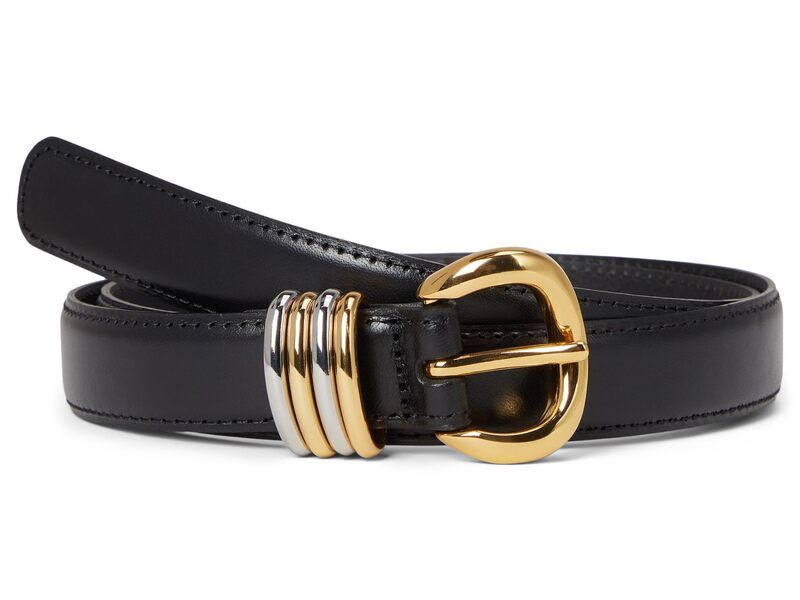 メイドウェル レディース アクセサリー ベルト レザー Madewell Mixed Metal Keeper Belt in Leather True Black ブラック