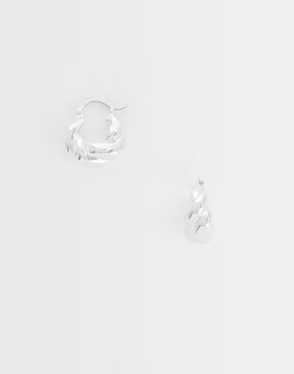 リクレイム ヴィンテージ メンズ アクセサリー ピアス・イヤリング Reclaimed Vintage silver twisted puff hoop earing sILVER シルバー 6,275円