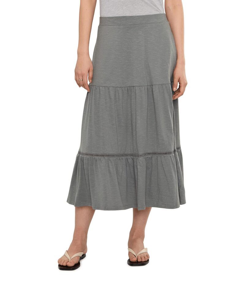 ドード アンドコー レディース ボトムスカート ティアード ミディ ToadCo Mari gold Tie red Midi Skirt Slate スレート