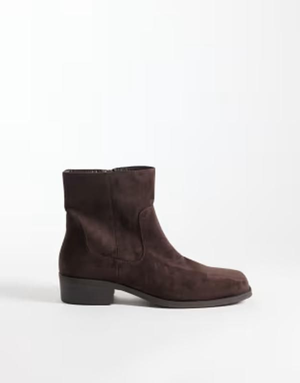セクウェル メンズ シューズ ブーツ・レインブーツ スエード SEQWL Morty faux suede square toe western boots in chocolate CHOC MIC 17,235円