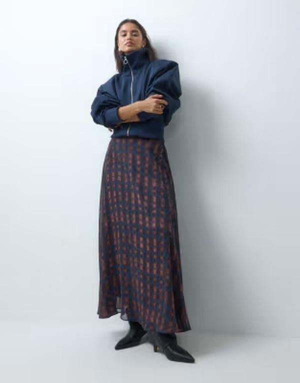 ノーバディーズ チャイルド レディース ボトムスカート シフォン プリーツ マキシ Nobodys Child Madden chiffon pleated volume maxi skirt and