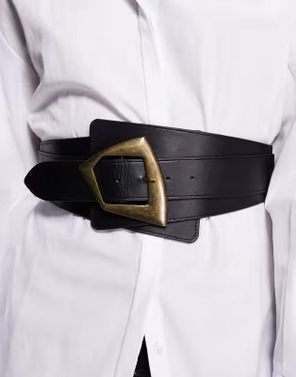 カイア レディース アクセサリー ベルト レザー フェイクレザー Kaiia exclusive faux leather oversized goldtone hardware detail wai