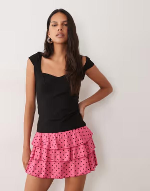 ミスセルフフリッジ レディース ボトムスカート ドット柄 ドット プリント ミニ Misselfridge mini rara skort polka dot print part of a set