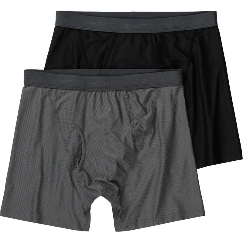 エクスオフィシオ メンズ アンダーウェア ボクサーパンツ ExOfficio GiveNGo 20 Boxer Brief 2Pack Mens Steel OnyxBlack ブラック 14,415円
