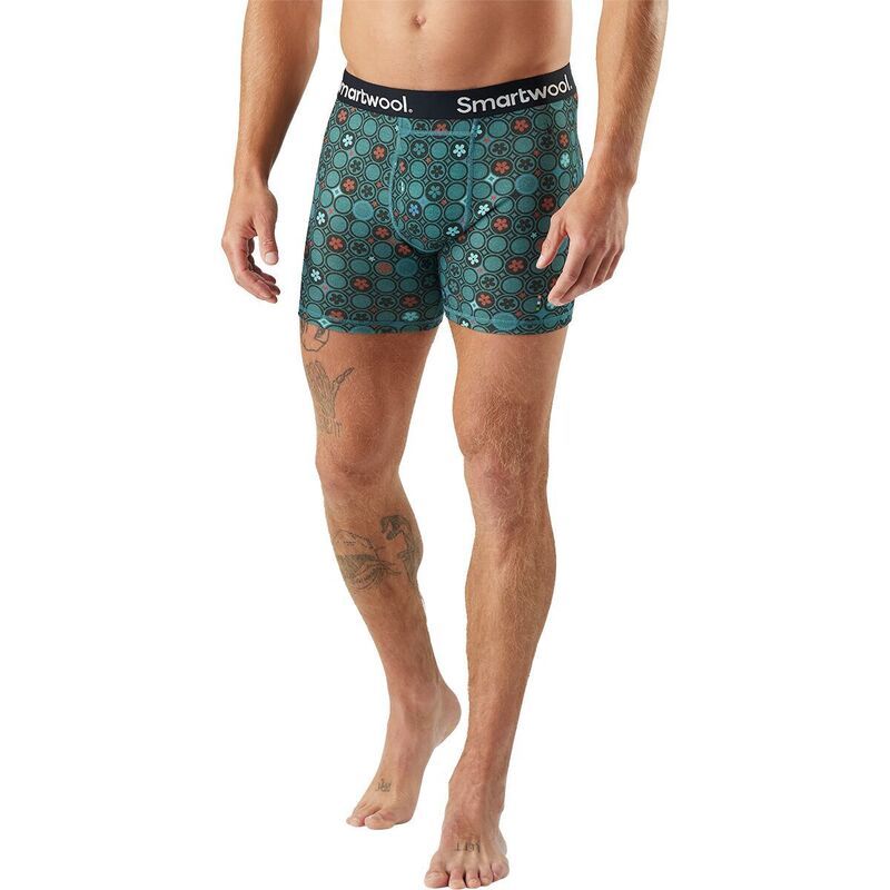 スマートウール メンズ アンダーウェア ボクサーパンツ プリント Smartwool Merino Print Boxer Brief Mens Dusty Teal Geo Floral ティール 12,936円