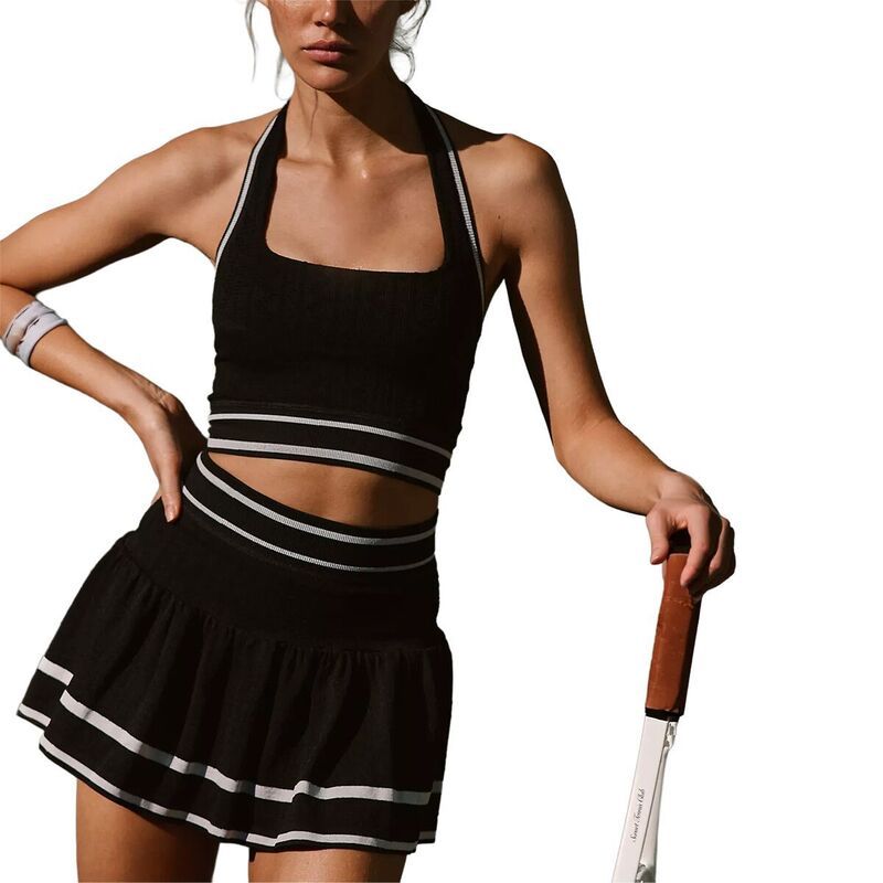 フリーピープル レディース ボトムスカート FP Movement Advantage Set Womens Black White Stripe ホワイト