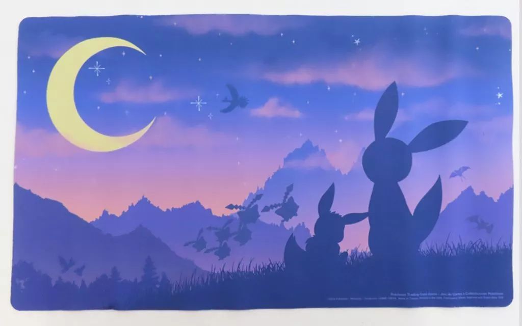 [Used] Supply Pokémon Card Game English Play Mat Eevee & Umbreon Twilight -Eevee & Blackie Twilight- Overseas Pokémon Center Limited