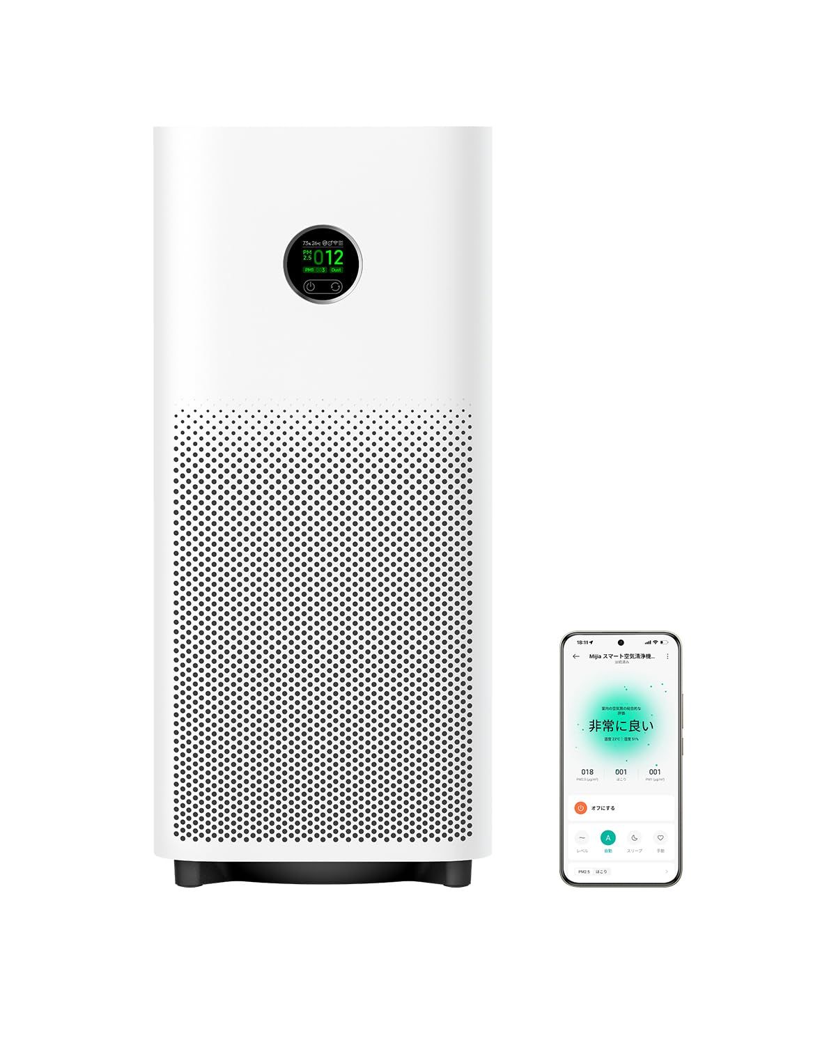 Xiaomi 空気清浄機6 30畳 脱臭 花粉 UV除菌 マイナスイオン PM1センサー コンパクト 省エネ 空気質可視化 自動運転 スマート制御 | PM1｜ホコリ｜PM2.5｜温度｜湿度 五種センサー 空気の状態が可視化 多層ろ過＋UV除菌＋マイナスイ…