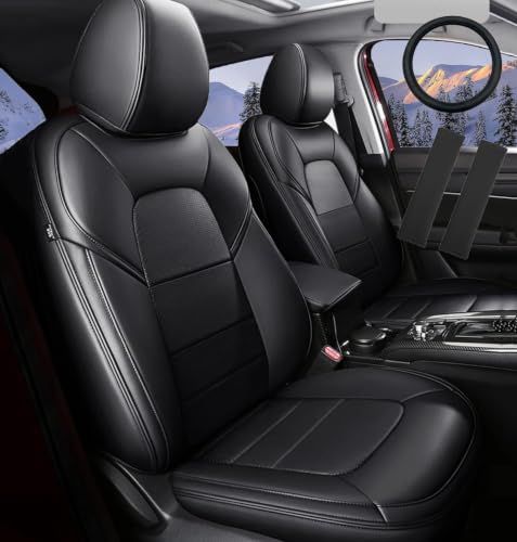 YORKNEIC シートカバー マツダ対応 CX-5 KF系 20S/25S/XD 2017年?2024年 ハンドルカバー シートベルトカバー | 車種専用 puレザー素材 パンチングレザー ブラックパイピングモデル 防水 シート保護カバー 全席シートカバts 17,976円
