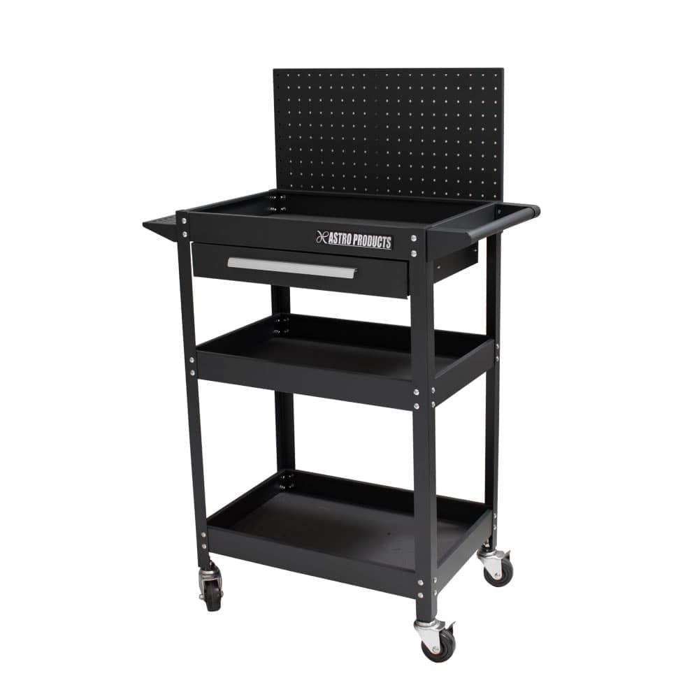 ★新品★アストロプロダクツ ツールワゴン 3段 引出&パネル付 ブラック TW098 | 工具 ワゴン キャスター付き ツールカート 工具台車 工具カート バックパネル ガレージ 移動 収納 スチール製 4997c124