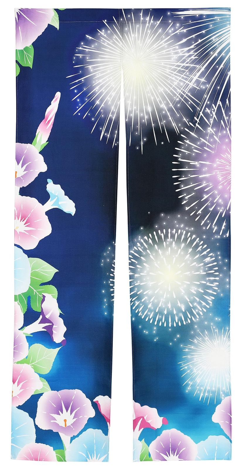 next.design のれん 暖簾 180cm丈 あさがお 朝顔 すだれ 簾 夏 花 涼しい ロング 丈 飾り おしゃれ 和風 和 モダン 北欧 ロング 可愛い 突っ張り棒 暖簾 間仕切り 押し入れ クローゼット 洗面所 脱衣所 棚 玄関 インテリア 布 0