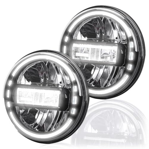 ヘッドライト LED 丸目 丸2灯 JLタイプ 左右 2個 車検対応 7インチ Hi/Lo切替型 H4 汎用 高輝度IP67 ブラック | 丸2灯,7インチ,Hi/Lo切替型,H4.汎用,高輝度IP67,ジムニー,JEEPラングラー,ランドクルーザー,プラ…