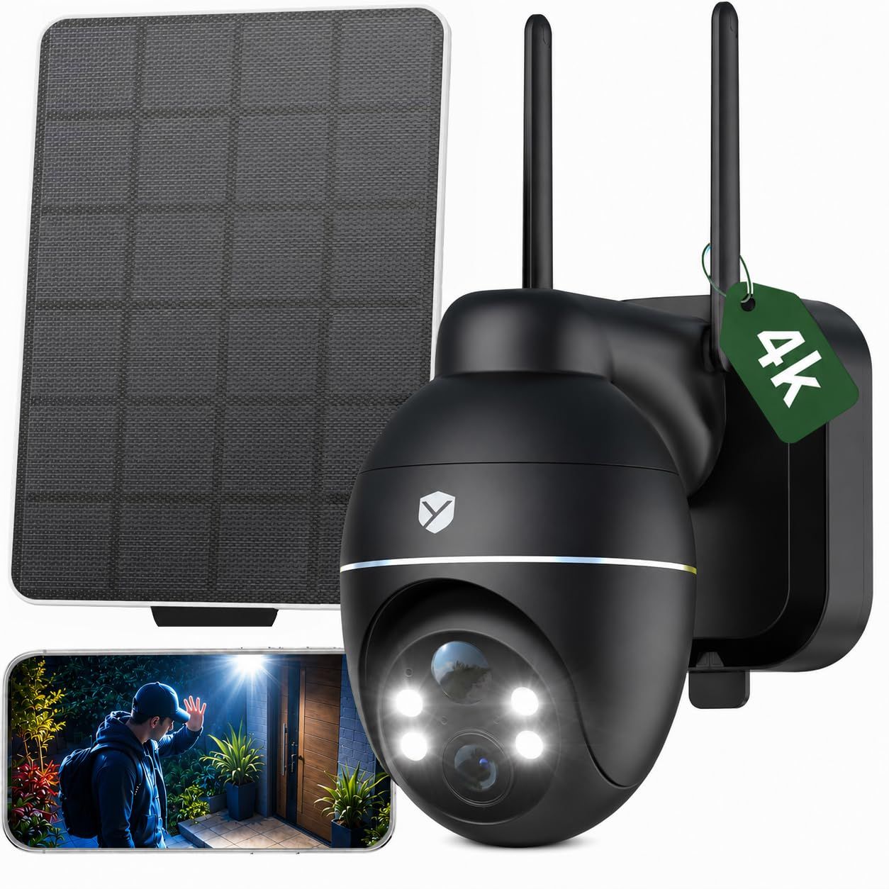 ★新品★防犯カメラ 屋外 8MP ソーラー 4K 監視カメラ Bluetooth接続 IP66防水 AI人体検知 屋外防犯かめら | かんしカメラ 配線工事不要 取付簡単 四つライト付きで夜でも鮮明に映り IP66防水で屋外でも使用 ワイヤレ aac87172 13,201円