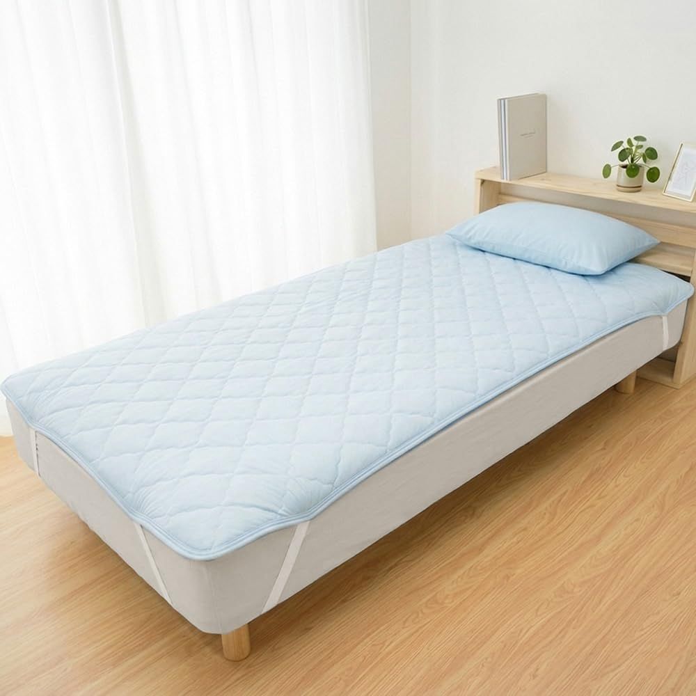 ★新品★[理想の生活館] 冷感 敷きパッド 接触冷感 ひんやり/極ひんやり 敷きパッド Q-max0.529/ アイスブルーグレー ファミリー四人用 | / リバーシブル 2way 吸汗速乾 家庭洗濯可能 エコテックス認証 / ひんやり敷きパ 01963f3a