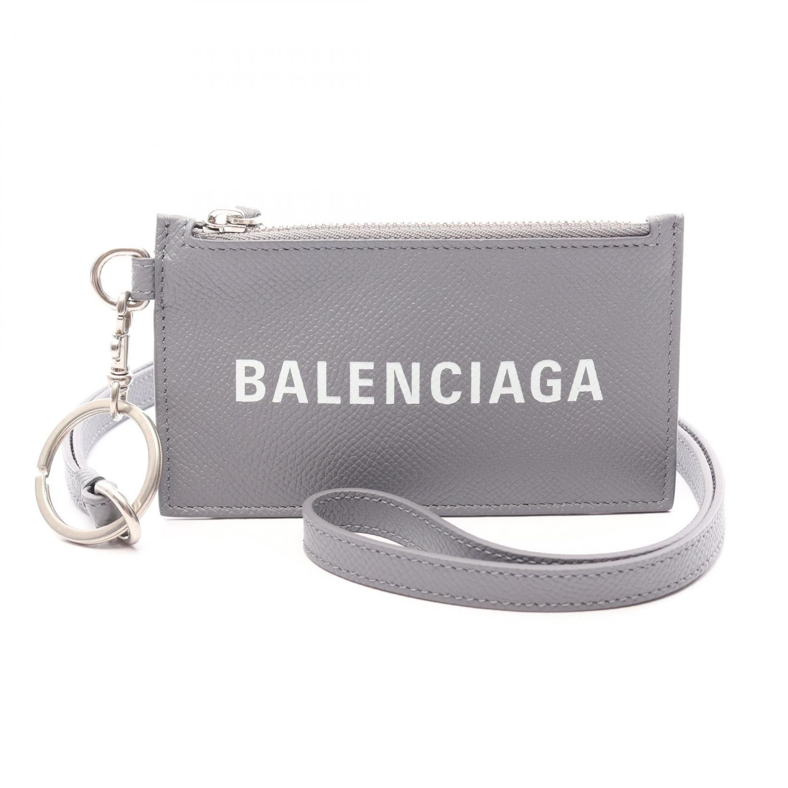 バレンシアガ BALENCIAGA コインケース CASH キャッシュ 594548 グレー/ホワイト レザー フラグメントケース メンズ Used A