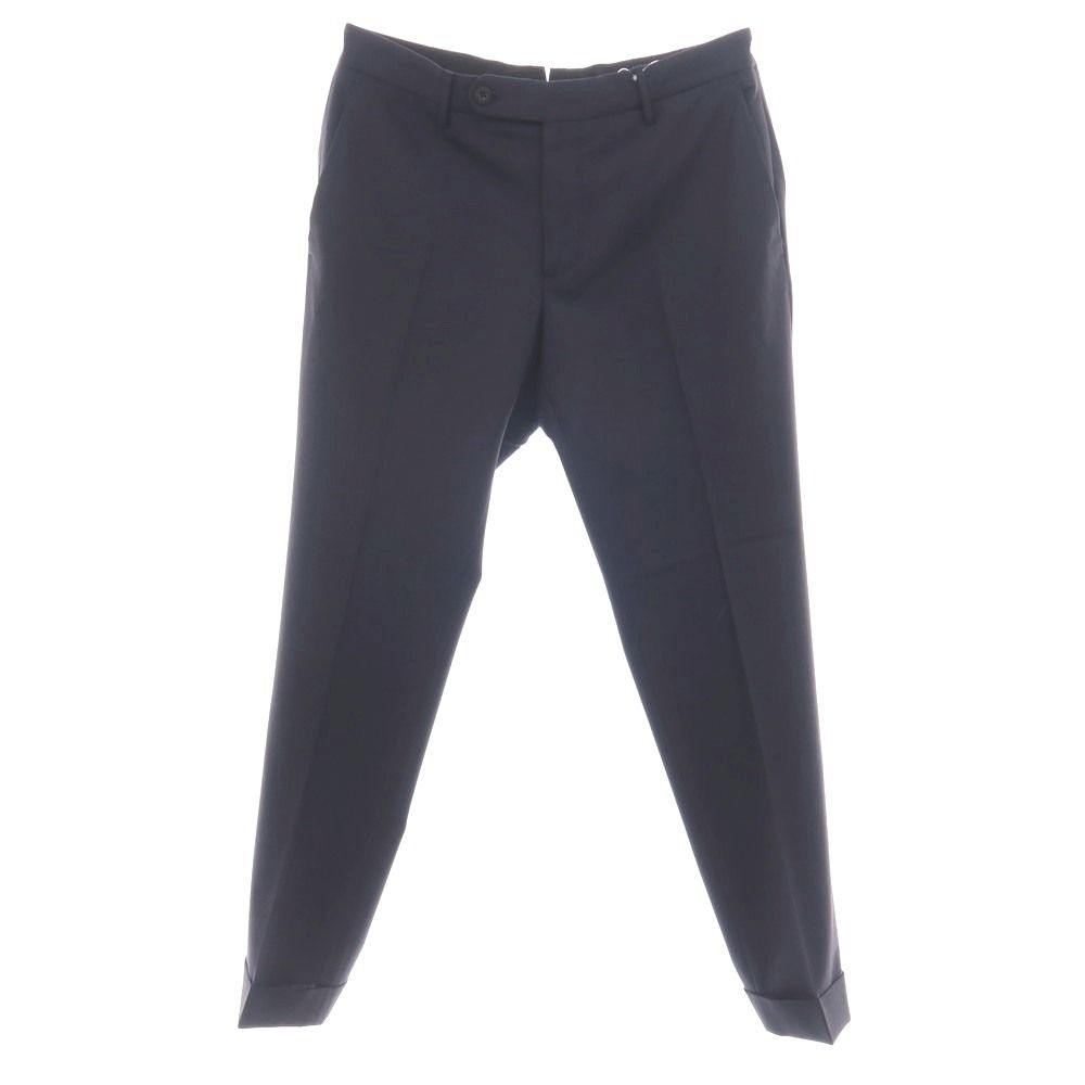 【中古】インコテックス スローウェア INCOTEX SLOWEAR ストレッチ ポリエステルウール ドレススラックスパンツ ネイビー【サイズ46】【メンズ】