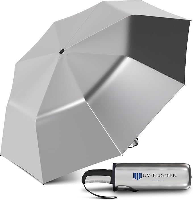 【-15℃日陰のような涼しさ & アメリカ皮膚科医監修】UV-Blocker 日傘 完全遮光 遮熱性 UVカット率100% UPF50+ 折りたたみ傘 ‐15℃日陰のような涼しさ 晴雨兼用 レディース 男女兼用 ワンタッチ自動開閉 日焼け防止 熱中症対策